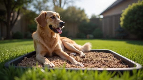 Adoptez une litière d'extérieur pour chien au nettoyage simple